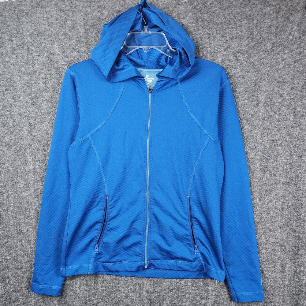 Russell Athletic Full Zip Hoodie Womens Medium Blue Dri-Power Activewear Jacket